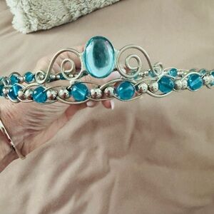 Elegant Silver and Blue Tiara